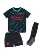 Manchester City Jeremy Doku #11 Ausweichtrikot für Kinder 2023-24 Kurzarm (+ Kurze Hosen)